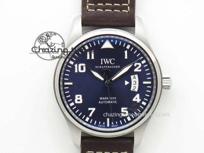 MIROTIME 0323 Pilot Chrono SS AZF 1:1 Best Edition Blue Dial on Brown Leather Strap A TimelessDesign 7060